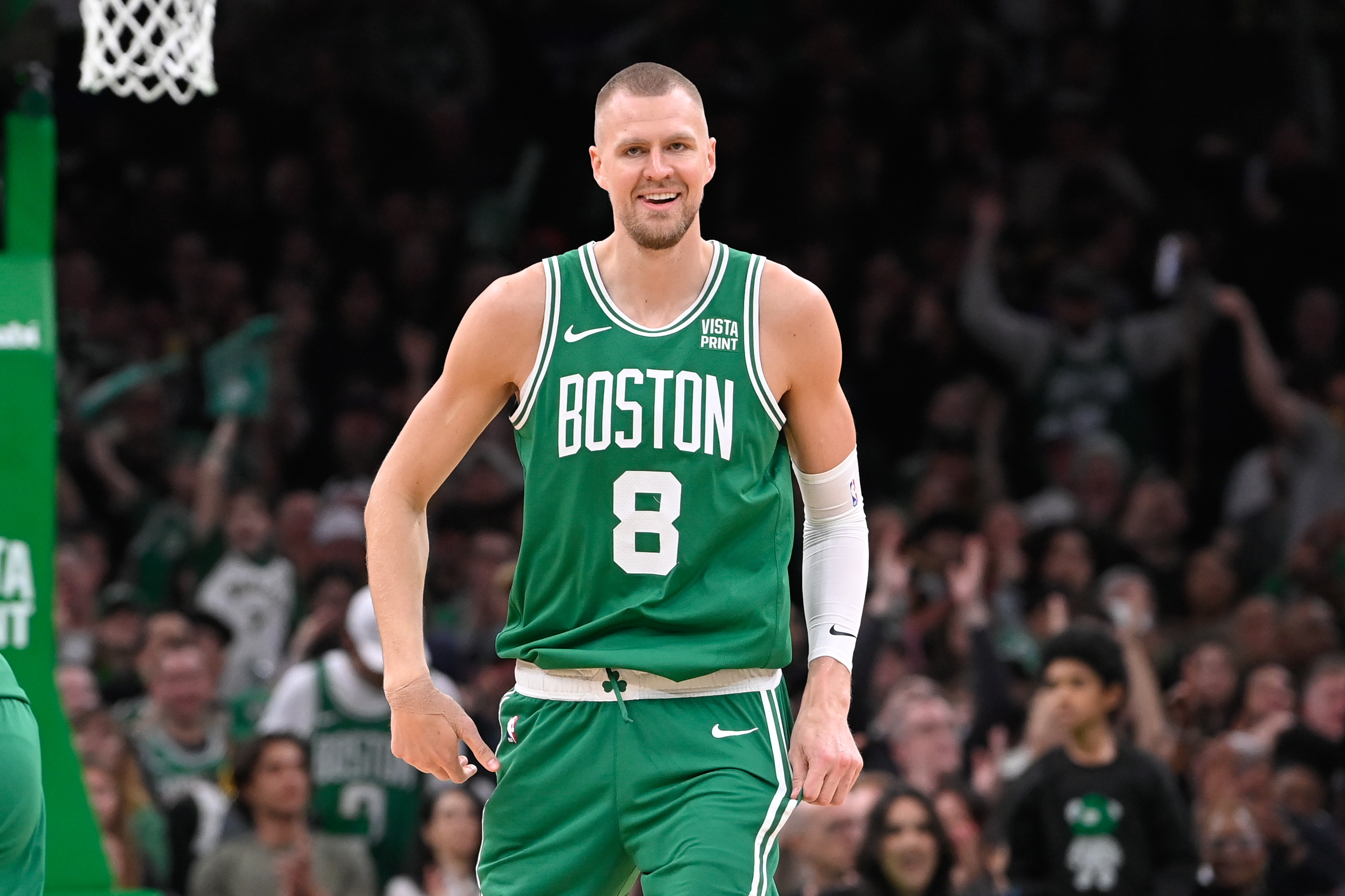 Kristaps Porzingis On The Ovation He Received From Celtics Fans Before Game 1: "Like A WWE-Style Walk-In"
