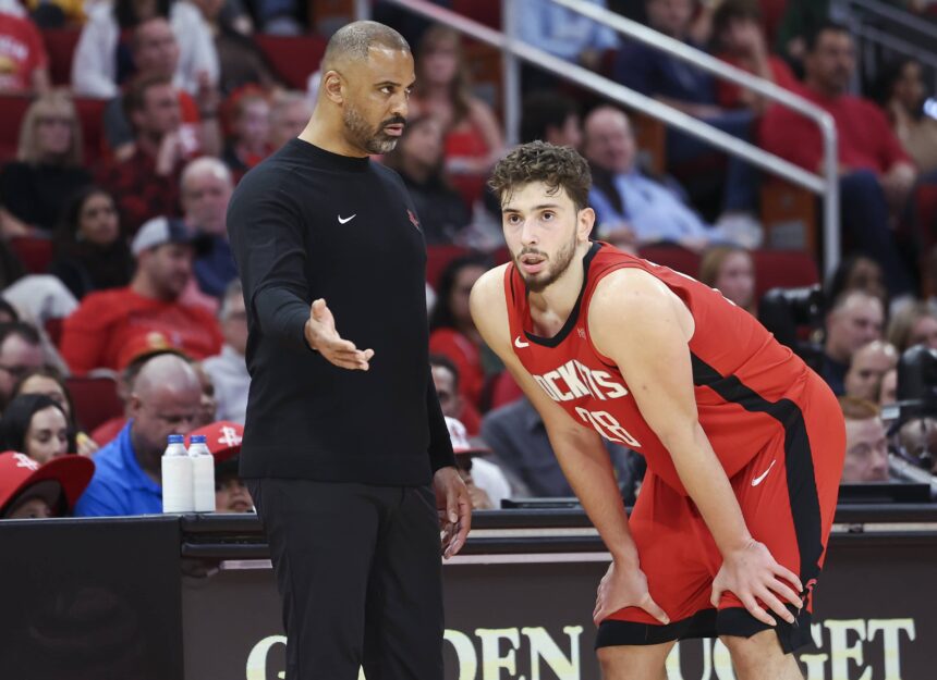 Ime Udoka and Alperen Sengun.
