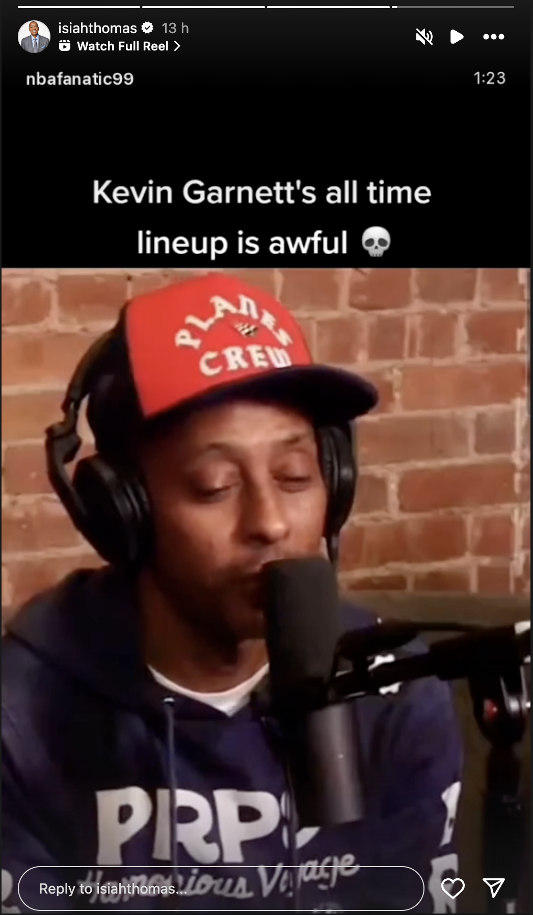 Isiah Thomas Reacts On Kevin Garnett's All-Time Starting Lineup: "Awful"