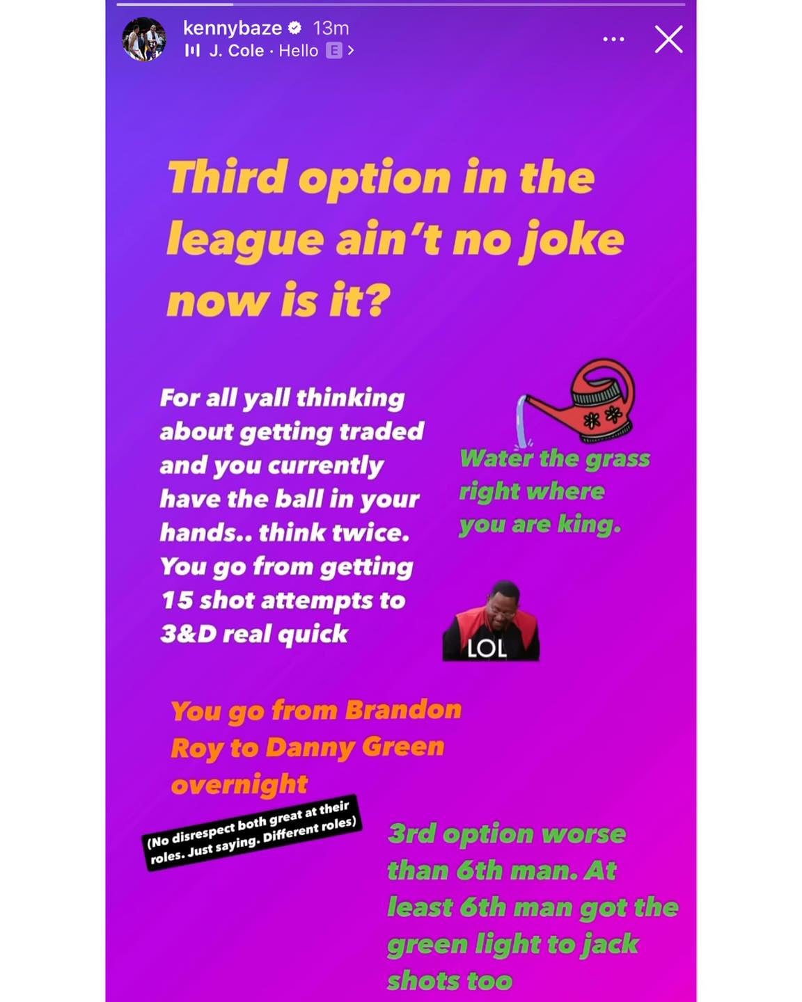 Former Warriors Player Explains Why 3rd Option Is Worse Than 6th Man On Team