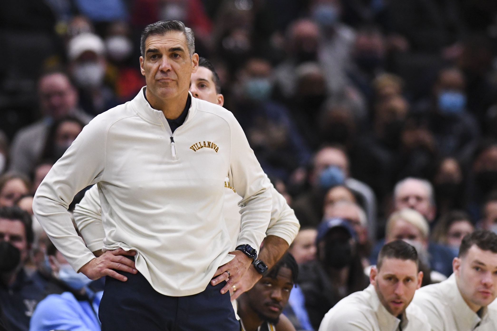 Villanova Wildcats head coach Jay Wright during the game against the Georgetown Hoyas at Capital One Arena.