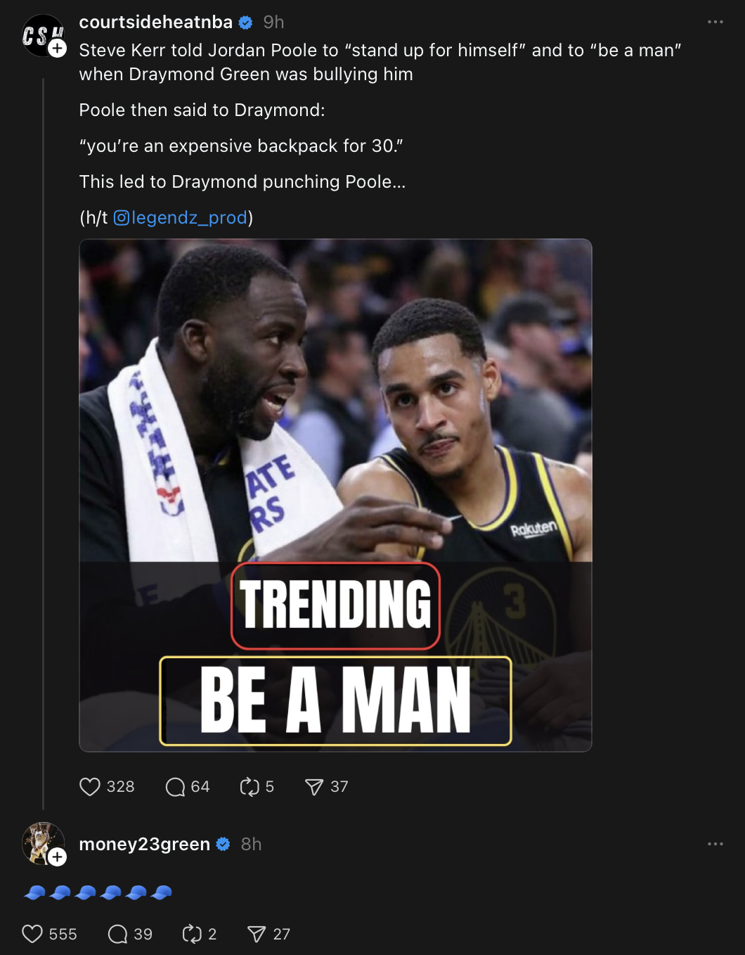 Draymond Green's response to the rumor on Threads.