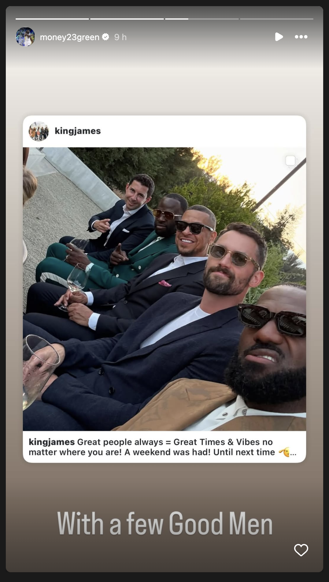 LeBron James Joins Kevin Love And Draymond Green For Star-Studded Wedding Weekend
