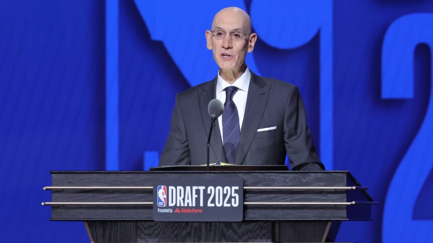 NBA commissioner Adam Silver speaks during the 2025 NBA Draft at Barclays Center.