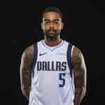 Mavericks guard D'Angelo Russell poses for a photo during the Mavericks 2025 media day at the American Airlines Center