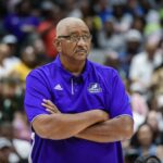 Ghost Ballers head coach George Gervin during the game at the American Airlines Center.