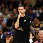 Lakers head coach JJ Redick against the Suns during an NBA preseason game at Mortgage Matchup Center