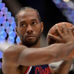 Clippers forward Kawhi Leonard poses during media day at Intuit Dome