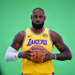 Lakers forward LeBron James (23) during media day at UCLA Health Training Center.