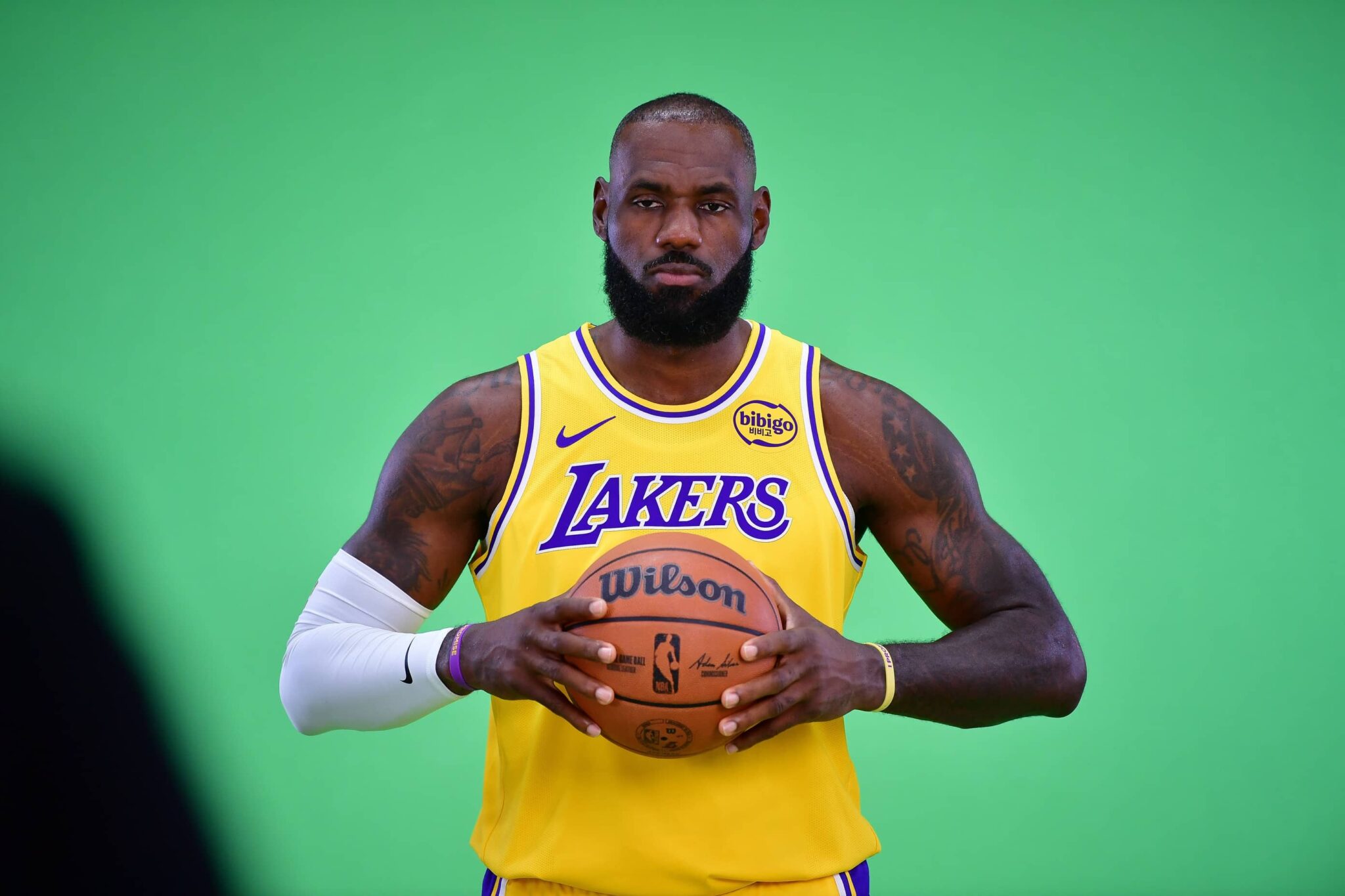 Lakers forward LeBron James (23) during media day at UCLA Health Training Center.