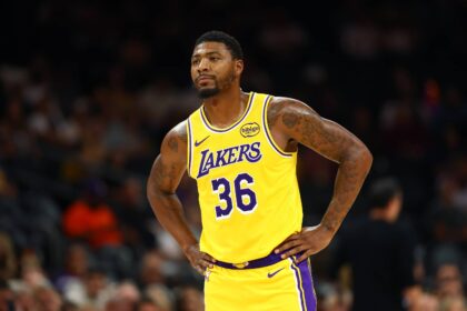Lakers guard Marcus Smart against the Suns during an NBA preseason game at Mortgage Matchup Center