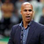 Richard Jefferson during the NBA Finals Media Day at TD Garden