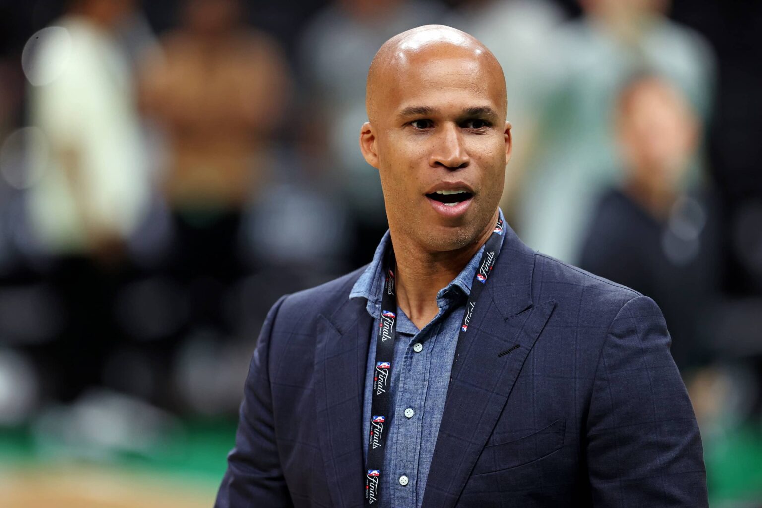 Richard Jefferson during the NBA Finals Media Day at TD Garden