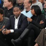 Stephen A. Smith attends game six of first round for the 2025 NBA Playoffs between the Denver Nuggets and the LA Clippers at Intuit Dome