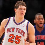 Knicks center Timofey Mozgov plays in the second half against the Detroit Pistons at Madison Square Garden. (Jan. 30, 2011)