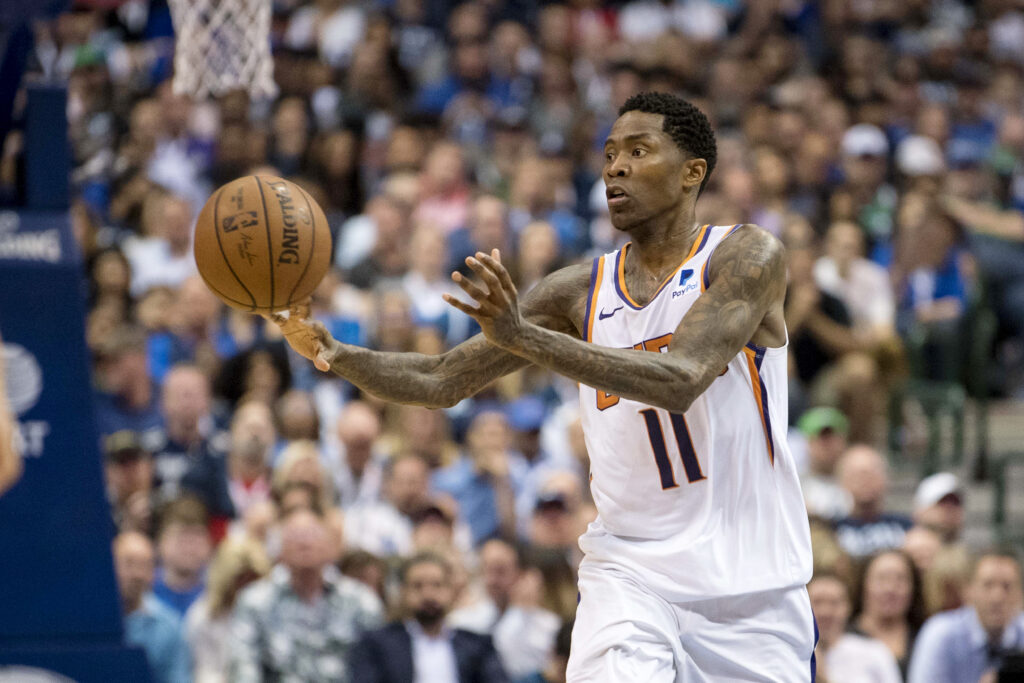 Apr 9, 2019; Dallas, TX, USA; Phoenix Suns guard Jamal Crawford (11) passes the ball during the game against the Dallas Mavericks at the American Airlines Center. Mandatory Credit: Jerome Miron-Imagn Images