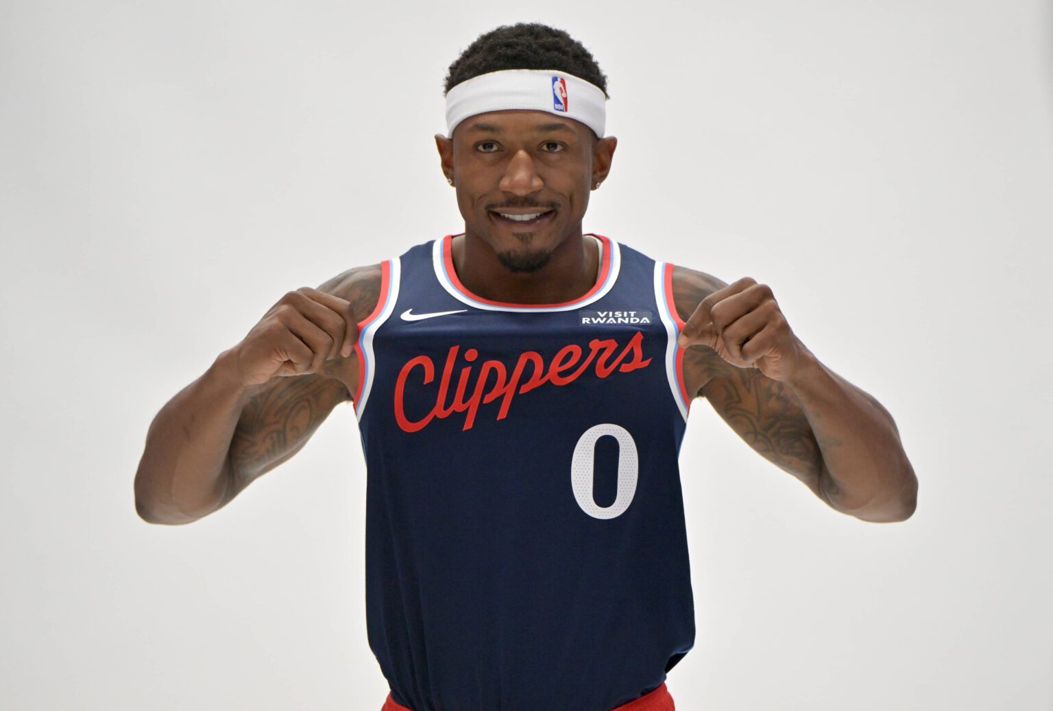 Sep 29, 2025; Inglewood, CA, USA; Los Angeles Clippers guard Bradley Beal (0) photographed during media day at Intuit Dome. Mandatory Credit: Jayne Kamin-Oncea-Imagn Images
