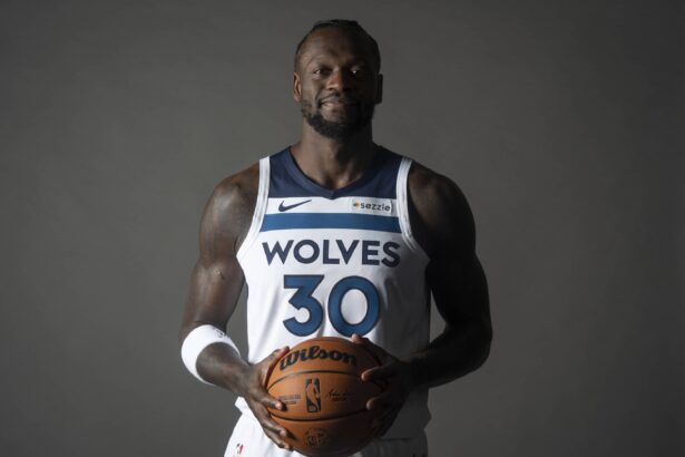 Sep 29, 2025; Minneapolis, MN, USA; Minnesota Timberwolves forward Julius Randle (30) poses for a photograph as part of media day at Target Center. Mandatory Credit: Bruce Kluckhohn-Imagn Images