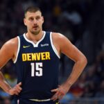 Denver Nuggets center Nikola Jokic (15) during the first half against the Phoenix Suns at Ball Arena.