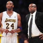 March 11, 2012; Los Angeles, CA, USA; Los Angeles Lakers shooting guard Kobe Bryant (24) and head coach Mike Brown during a stoppage in play against the Boston Celtics during the second half at Staples Center. Mandatory Credit: Gary A. Vasquez-USA TODAY Sports