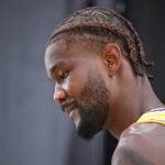 Los Angeles, CA, USA; Los Angeles Lakers center Deandre Ayton (5) during media day at UCLA Health Training Center. Mandatory Credit: Gary A. Vasquez-Imagn Images