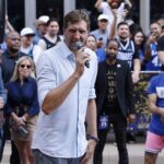 Dallas, Texas, USA; Former NBA player Dirk Nowitzki before Game 3 of the 2024 NBA Finals between the Boston Celtics and Dallas Mavericks at American Airlines Center. Mandatory Credit: Jerome Miron-Imagn Images