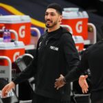 Denver, Colorado, USA; Enes Kanter (11) before Game 5 between the Portland Trail Blazers and the Denver Nuggets in the first round of the 2021 NBA Playoffs at Ball Arena. Mandatory Credit: Ron Chenoy-Imagn Images