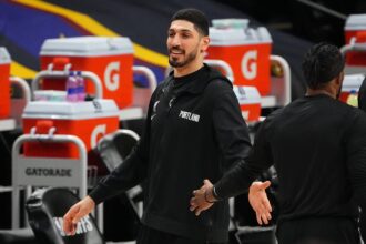 Denver, Colorado, USA; Enes Kanter (11) before Game 5 between the Portland Trail Blazers and the Denver Nuggets in the first round of the 2021 NBA Playoffs at Ball Arena. Mandatory Credit: Ron Chenoy-Imagn Images