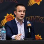 Scottsdale, AZ, USA; Phoenix Suns head coach Jordan Ott during an introductory press conference at the Verizon 5g Performance Center. Mandatory Credit: Mark J. Rebilas-Imagn Images