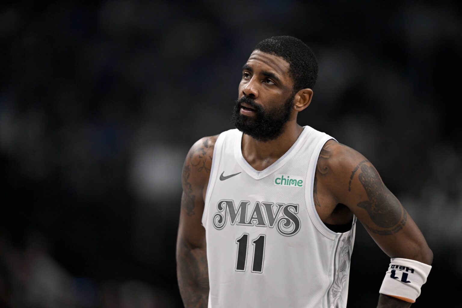 Dallas, Texas, USA; Dallas Mavericks guard Kyrie Irving (11) during the game between the Dallas Mavericks and the Houston Rockets at the American Airlines Center. Mandatory Credit: Jerome Miron-Imagn Images