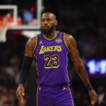 Phoenix, Arizona, USA; Los Angeles Lakers forward LeBron James (23) against the Phoenix Suns at Footprint Center. Mandatory Credit: Mark J. Rebilas-Imagn Images