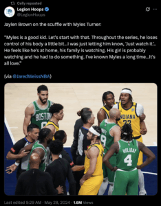 Marcel Haliburton's repost on X.