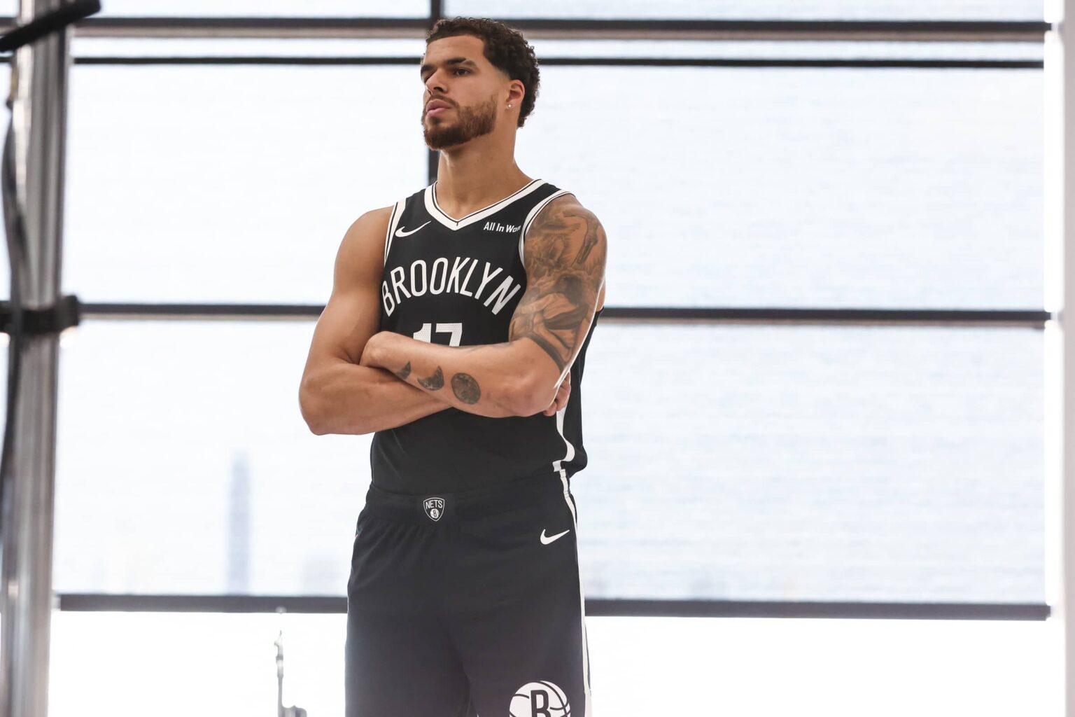 Brooklyn, NY, USA; Brooklyn Nets forward Michael Porter Jr. (17) at Media Day. Mandatory Credit: Wendell Cruz-Imagn Images
