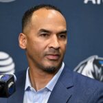 Dallas, TX, USA; Dallas Mavericks general manager Nico Harrison speaks to the media at the Dallas Mavericks Practice Facility. Mandatory Credit: Jerome Miron-Imagn Images