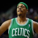 Auburn Hills, MI, USA; Boston Celtics small forward Paul Pierce (34) during the second quarter against the Detroit Pistons at The Palace. Mandatory Credit: Tim Fuller-Imagn Images