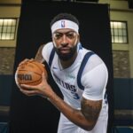 Dallas Mavericks forward Anthony Davis (3) poses for a photo during the Mavericks 2025 media day at the American Airlines Center.