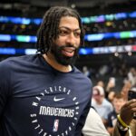 Dallas Mavericks forward Anthony Davis (3) walks off the court after the game against the Toronto Raptors at the American Airlines Center.