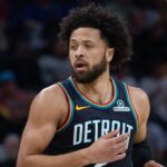 Detroit Pistons guard Cade Cunningham (2) in the first half against the Indiana Pacers at Gainbridge Fieldhouse.