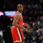 Nov 6, 2025; Phoenix, Arizona, USA; Los Angeles Clippers guard Chris Paul (3) against the Phoenix Suns at the Mortgage Matchup Center. Mandatory Credit: Mark J. Rebilas-Imagn Images
