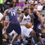Dallas Mavericks center Eddy Curry (52) makes a move on Charlotte Bobcats center Brendan Haywood (33) during the first quarter at the American Airlines Center.