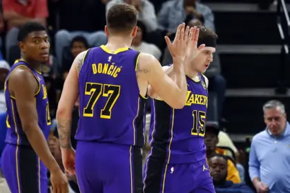 Lakers guards Austin Reaves and Luka Doncic