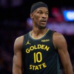 Golden State Warriors forward Jimmy Butler III (10) looks on against the Portland Trail Blazers during the fourth quarter at Chase Center.