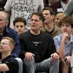 Feb 8, 2025; Dallas, Texas, USA; Mark Cuban watches the game between the Dallas Mavericks and the Houston Rockets at the American Airlines Center. Mandatory Credit: Jerome Miron-Imagn Images