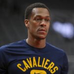 Cleveland Cavaliers guard Rajon Rondo (1) before a game against the Atlanta Hawks at State Farm Arena.