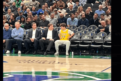 Mavericks Fan Who Flipped Off Patrick Dumont Is Spotted Next To Him Wearing A Lakers Jersey