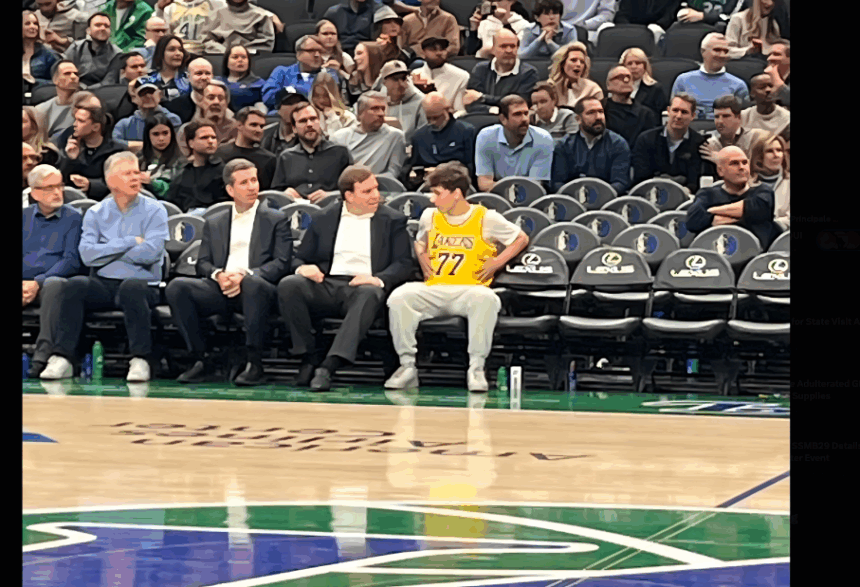 Mavericks Fan Who Flipped Off Patrick Dumont Is Spotted Next To Him Wearing A Lakers Jersey