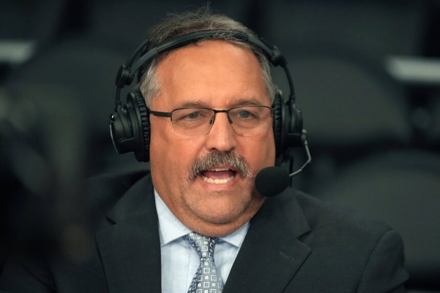 TNT broadcaster Stan Van Gundy during the game between the Los Angeles Lakers and the Boston Celtics at Staples Center.