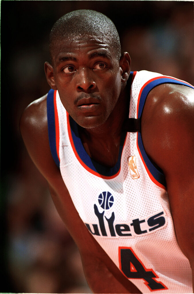 November 2, 1995; Landover, MD, USA; FILE PHOTO; Bullets player Chris Webber (4) in action against the Cleveland Cavaliers at USAir Arena. Mandatory Credit: Porter Binks-Imagn Images