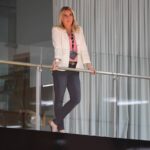 Jul 13, 2019; El Segundo, CA, USA; Los Angeles Lakers team owner Jeanie Buss looks on from her office during an introductory press conference for Lakers forward/center Anthony Davis (not pictured) at the UCLA Health Training Center. Mandatory Credit: Jayne Kamin-Oncea-Imagn Images