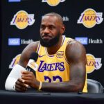 Sep 29, 2025; Los Angeles, CA, USA; Los Angeles Lakers forward LeBron James (23) during media day at UCLA Health Training Center. Mandatory Credit: Gary A. Vasquez-Imagn Images